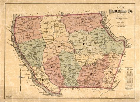 1876 Map Of Fairfield County Sc Wall Maps Historical Maps South