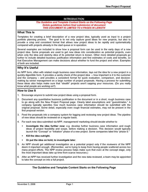 Project Proposal Template Free Download For Word Pdf Sample Templates