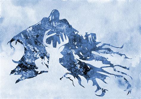 Stag Patronus And Dementor Blue Digital Art By Erzebet S