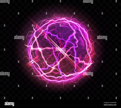 Electric Ball Or Plasma Sphere With Lens Flare Realistic Vector