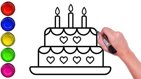 Birthday Cake Drawing For Kids Easy How To Draw How To Draw A Simple