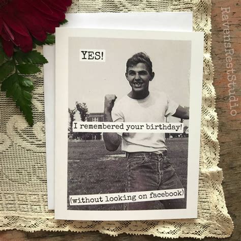 Funny Birthday Card Men Man Card Funny Quote Vintage Photo Etsy