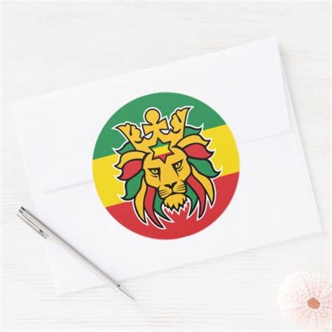 Rastafari Lion Of Judah Classic Round Sticker Zazzle