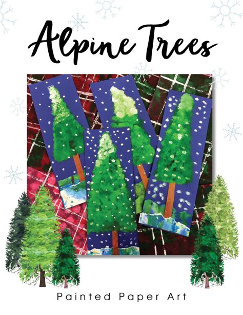 Alpine Trees Painted Paper Art