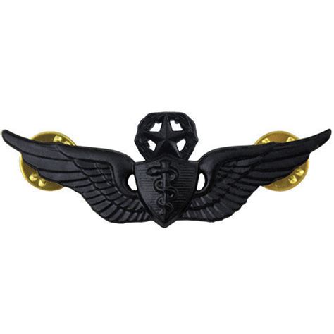 Army Regulation Size Black Metal Master Flight Surgeon Badge Vanguard