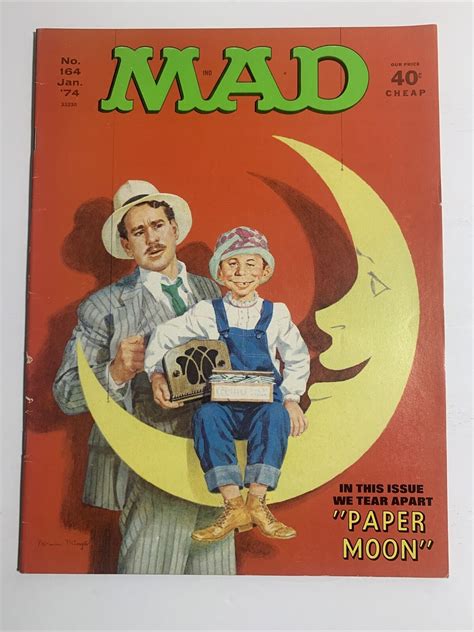 mad magazine 164 june 1974 vintage paper moon issue good backed and sleeved ebay