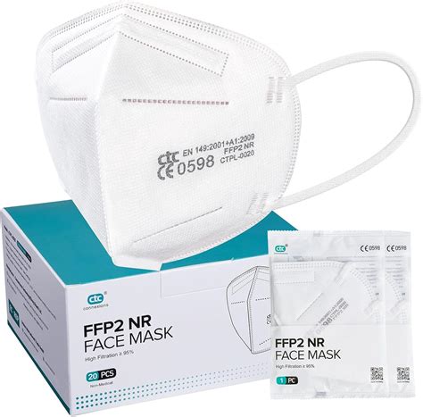 Ffp2 Mask 20 Pack Kn95ffp2 5 Layer Disposable Face Masks Ce 0598