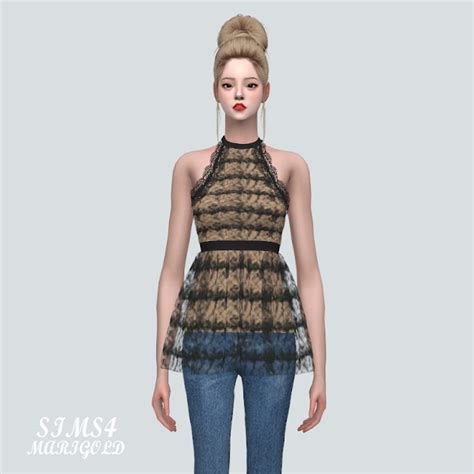 Lace Halterneck Top At Marigold Sims 4 Updates