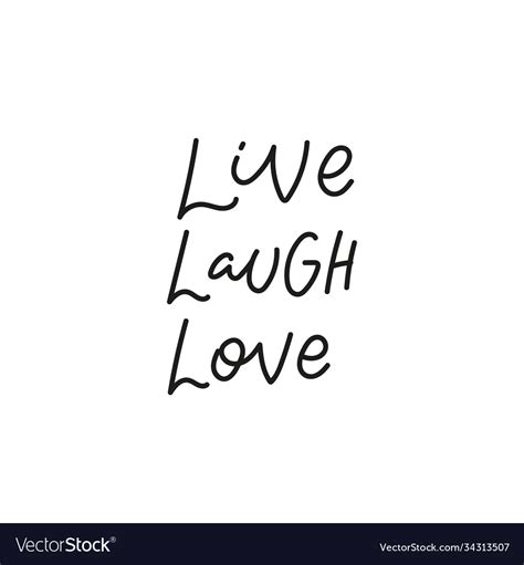 Live Laugh Love Quote Simple Lettering Sign Vector Image