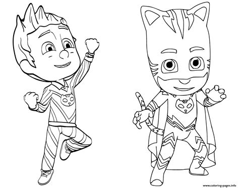 Pajama Hero Connor Is Catboy From Pj Masks Coloring Page Printable