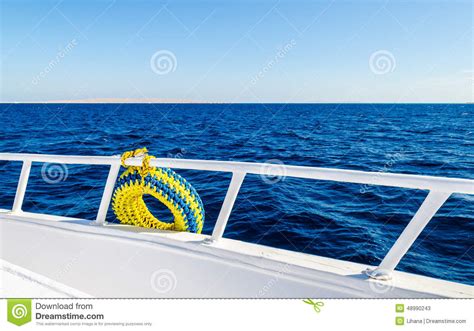 Sea View From The Deck Of A Ship Stock Image Image Of Landscape