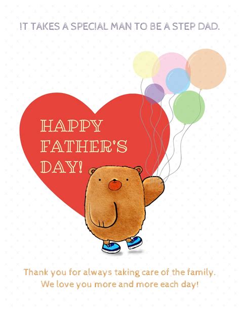 Bear Stepdad Father S Day Card Venngage