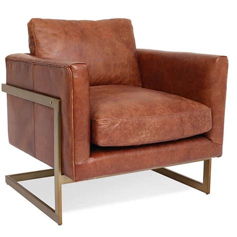 London Modern Cognac Leather Club Chair Zin Home