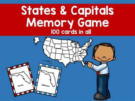 States And Capitals Memory Game By Joyful 4th Teachers Pay Teachers