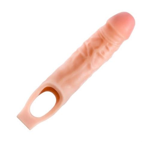 performance plus 9 silicone cock sheath penis extender vanilla sex toys and adult novelties