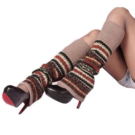 Besufy Besufy Women Leg Warmers Winter Warm Long Leg Warmers Boot Knee High Knit Crochet Socks
