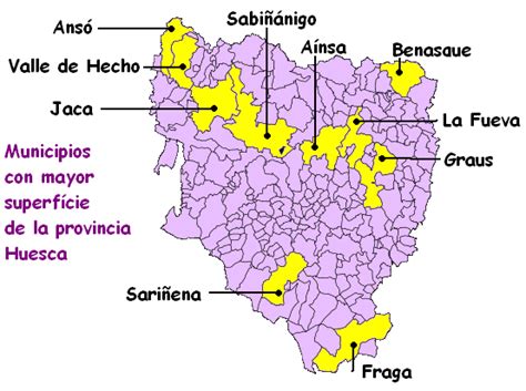 Principales Municipios Por Extensión De La Provincia De Huesca Tamaño