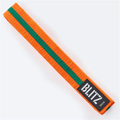 Blitz Coloured Belt With Coloured Stripe Martial Art Shop