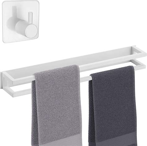 Smartpeas Double Self Adhesive Towel Rail Towel Holder White Powder