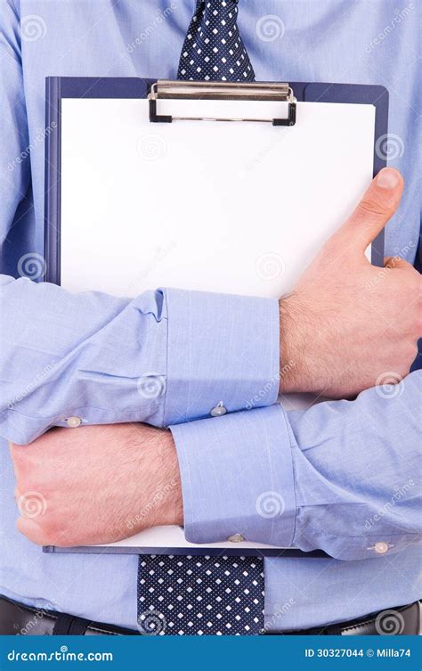 Businessman Holding A Clipboard Stock Photo Image Of Businesspeople