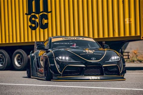 Liberty Walk Toyota Supra With Black And Gold Paint Looks Like Old F1
