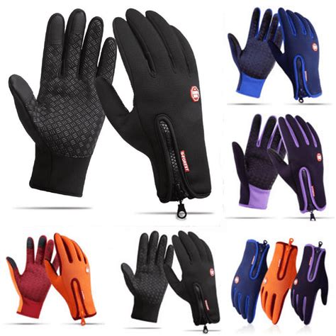 Pybcvrrd Men Women Winter Warm Windproof Waterproof Anti Slip Thermal Touch Screen Gloves