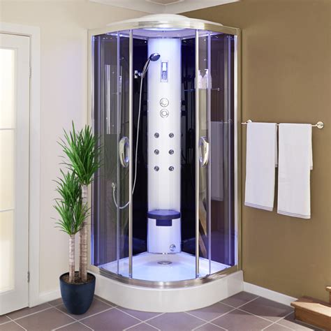 We offer fashion and quality at the best price in a more sustainable way. 900 Quadrant Steam Shower Cabin with 6 Body Jets
