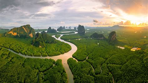 Wallpaper Thailand Landscape Nature River Forest Rocks