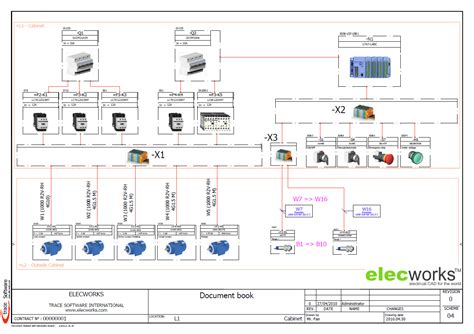 The template opens an unscaled drawing page in portrait orientation. Electrical design software | elecworks™