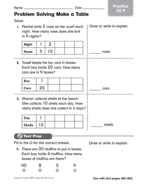 Tank 11 when 150 litres has been drawn from a tank it is 3/8 full, how many litres will the tank hold? Problem Solving Make a Table: Practice Worksheet for 3rd ...