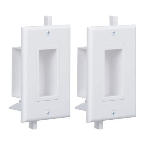 Buy Wi4you Cable Pass Through Wall Plate White Recessed Cable Wall