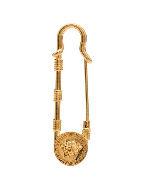 Shop Versace Medusa Safety Pin Brooch With Express Delivery Farfetch