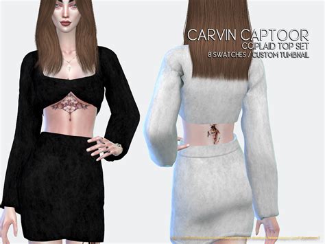 Plaid Top Set By Carvin Captoor At Tsr Sims 4 Updates
