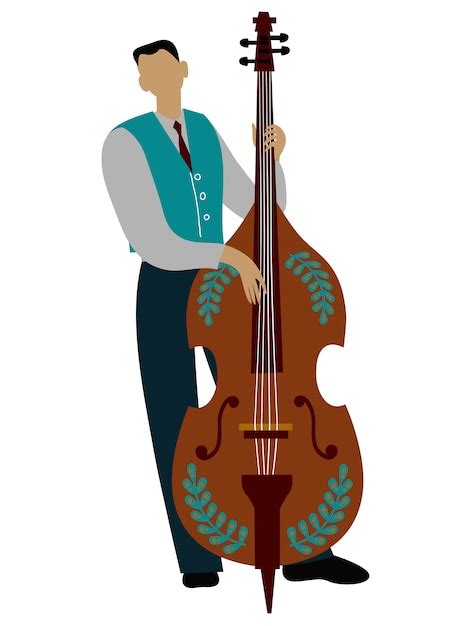 Premium Vector Isolated Man Playing Cello Cartoon Character Flat