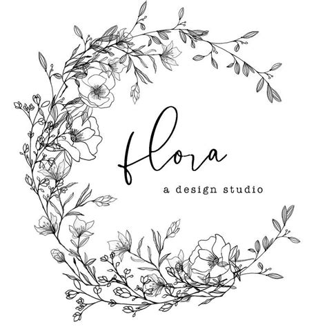 Flora Sketch Logo Modern Logo Floral Logo Flower Logo Etsy