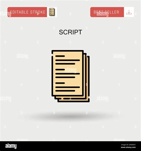 Script Simple Vector Icon Stock Vector Image And Art Alamy