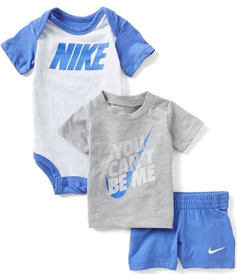 Nike Baby Boys Newborn 12 Months Bodysuit Tee And Shorts Set Newborn