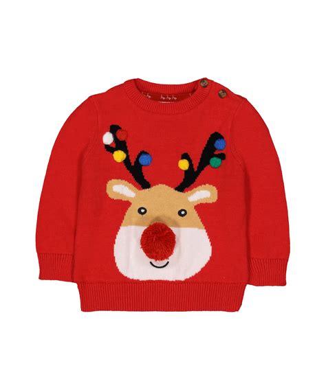 Новогодний свитер с оленем красный | Детская одежда, Джемпер, Одежда для малышей