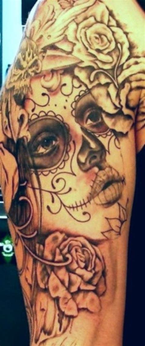 Lovely Day Of The Dead Tattoo Gorgeous Sleeve Tattoos Trendy Tattoos