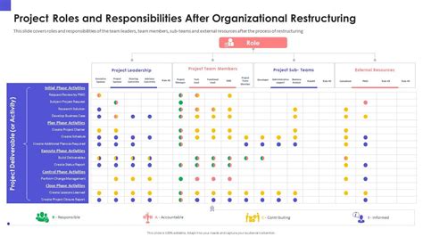 Organizational Chart And Business Model Restructuring Project Roles And