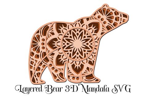 Bear Mandala Svg 3d Layered Mandala 4 Layers 792952 Paper Cutting