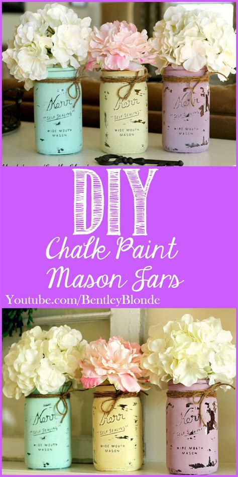 Diy Chalk Paint Mason Jars For Spring Diy Chalk Painted Mason Jars