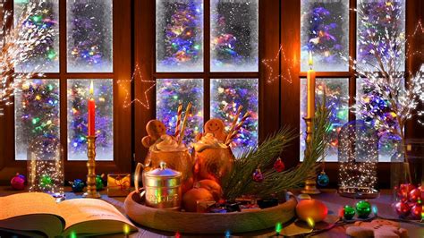 Cozy Christmas Snow Storm And Crackling Fireplace Ambience Christmas