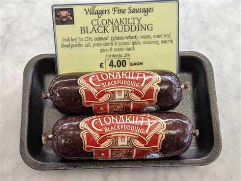 Black Pudding Clonakilty English Sausages
