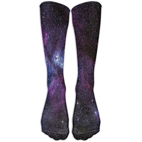 Navylife Mens Premium Quality Purple Galaxy Starry Sky Fitness Novelty Crew Athletic Socks Knee