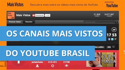 Conheça Os 10 Canais Brasileiros Com Mais Visualizações No Youtube