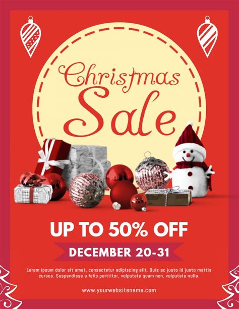 Christmas Sale Flyer Design Template Christmas Sale Flyers Christmas Sale Poster Christmas Sale