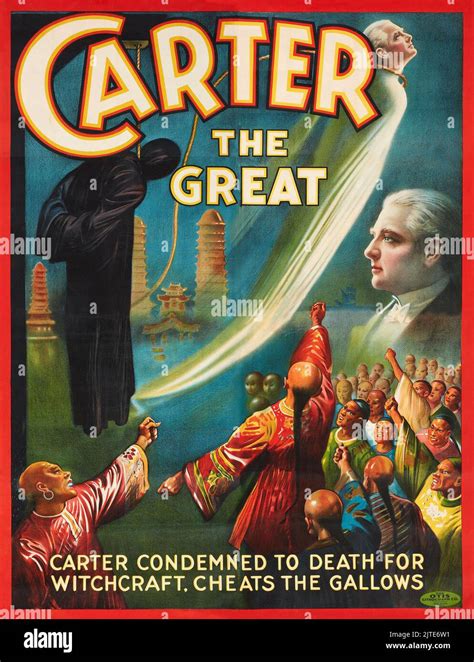 Vintage 1920s Magician Poster For Carter The Great Carter Condemned To