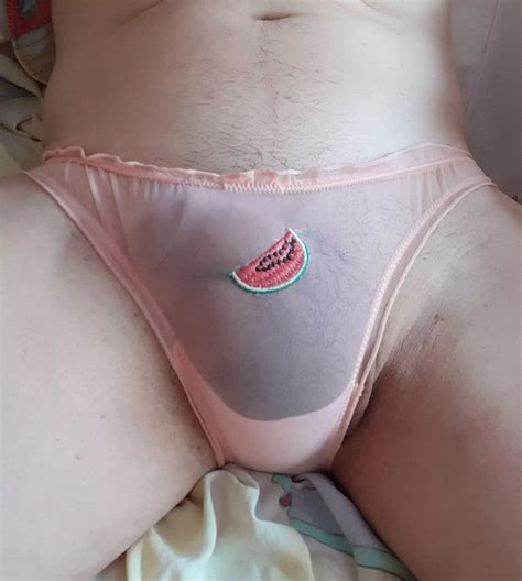 Chilling In Wife S Pink Sheer Panties Nudes Men In Panties Nude