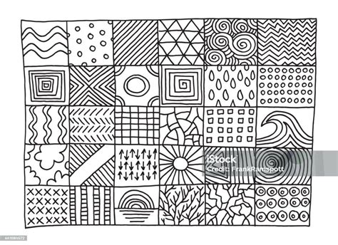 Set Of Simple Patterns Drawing Stock Illustration Download Image Now